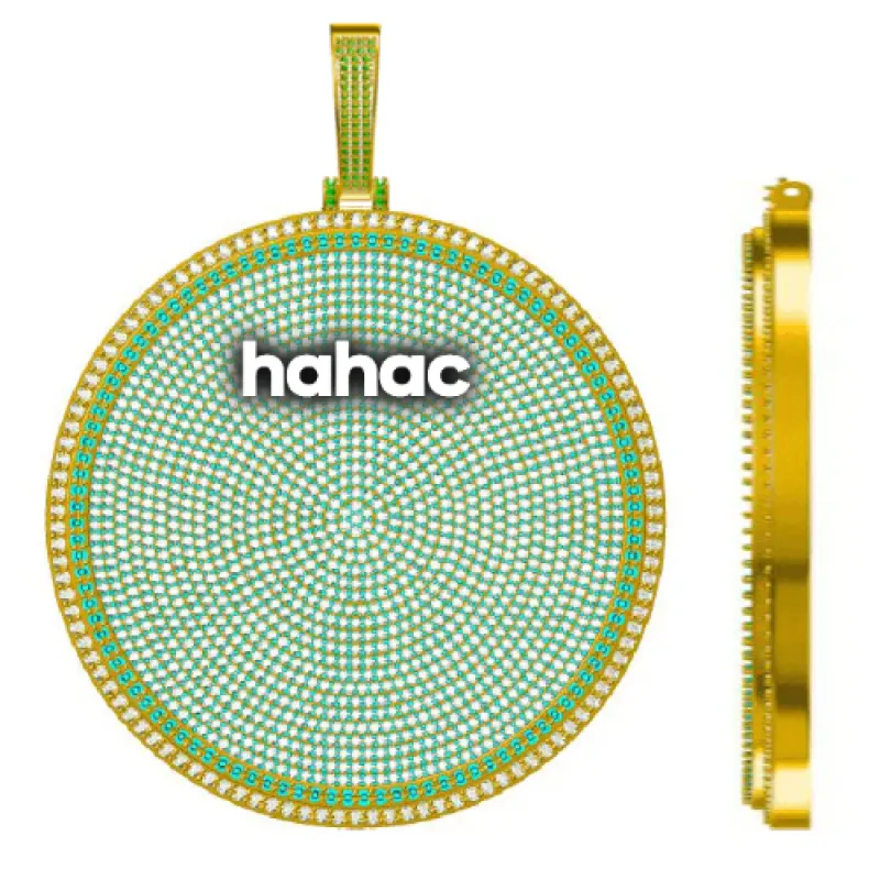 CUSTOM LETTER NECKLACE 3D BIG DISC sold by The GUU Shop