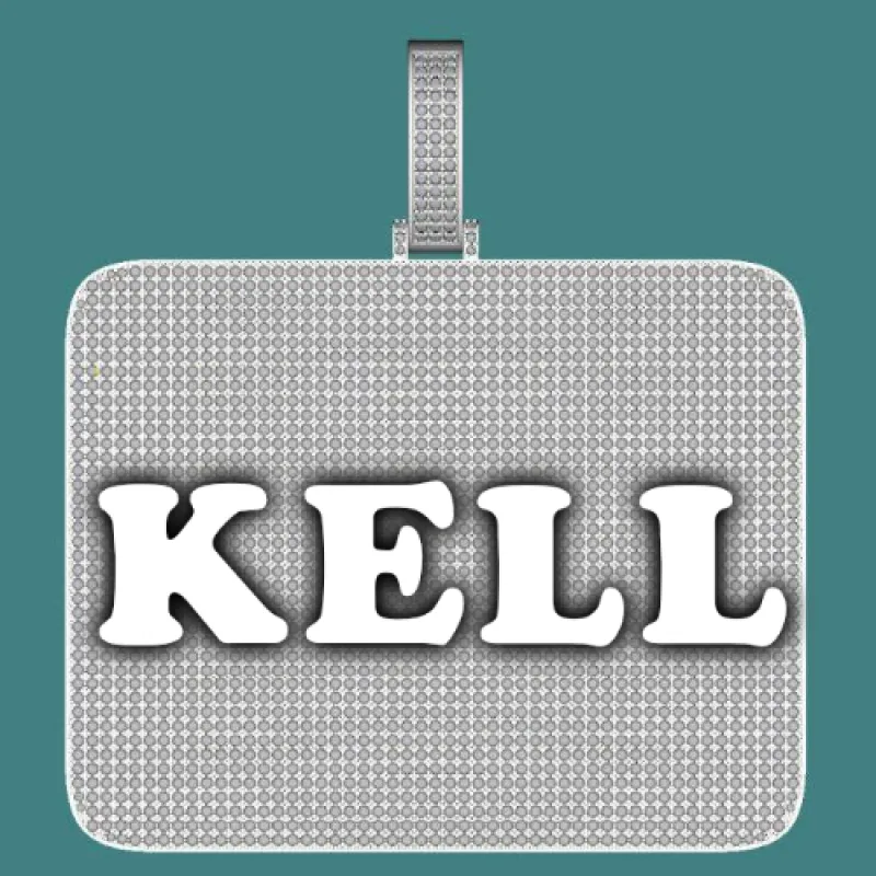 CUSTOM LETTER NECKLACE 3D BIG SQUARE sold by The GUU Shop