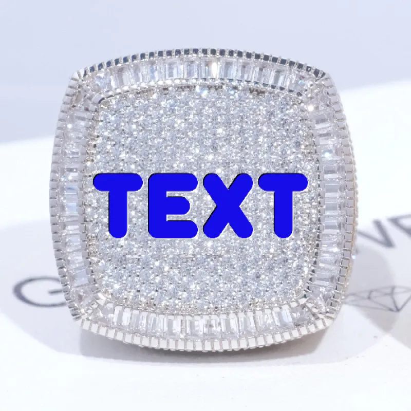 CUSTOM LETTER 3D ICED RING sold by The GUU Shop