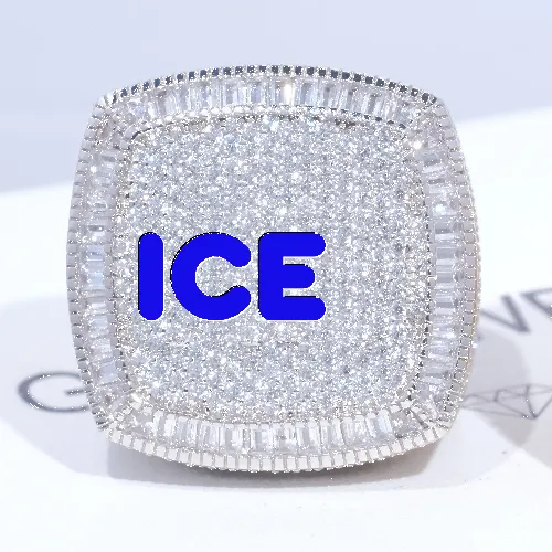 CUSTOM LETTER 3D ICED RING sold by The GUU Shop