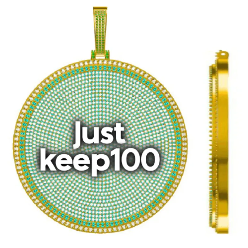 CUSTOM LETTER NECKLACE 3D BIG DISC sold by The GUU Shop