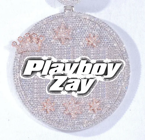 CUSTOM LETTER NECKLACE 3D BIG CROWN DISC sold by The GUU Shop