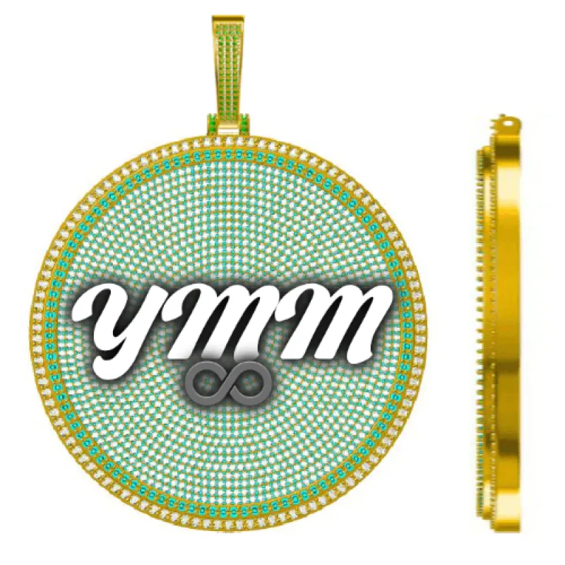 CUSTOM LETTER NECKLACE 3D BIG DISC sold by The GUU Shop