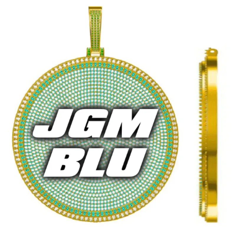 CUSTOM LETTER NECKLACE 3D BIG DISC sold by The GUU Shop