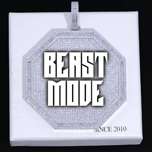 CUSTOM LETTER NECKLACE 3D BIG OCTAGON sold by The GUU Shop