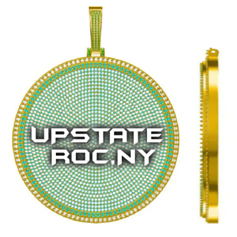 CUSTOM LETTER NECKLACE 3D BIG DISC sold by The GUU Shop