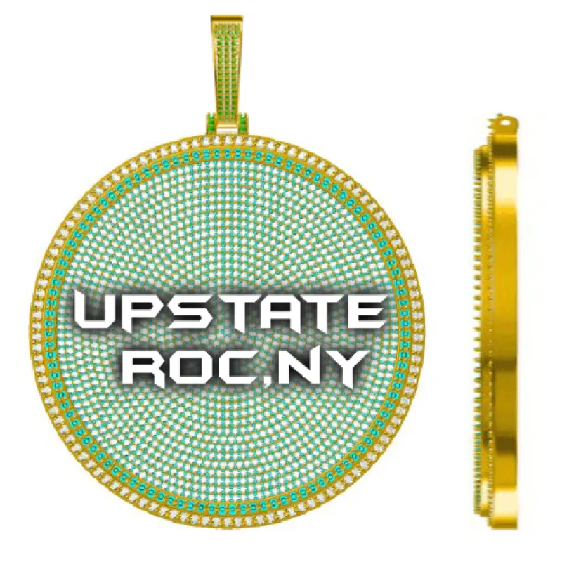 CUSTOM LETTER NECKLACE 3D BIG DISC sold by The GUU Shop