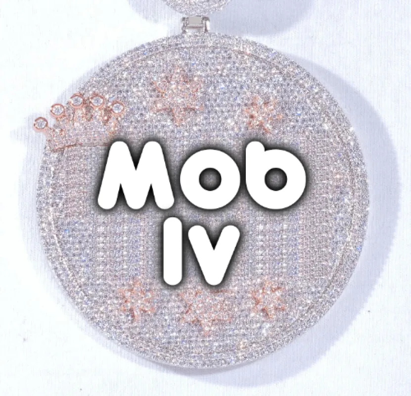 CUSTOM LETTER NECKLACE 3D BIG CROWN DISC sold by The GUU Shop