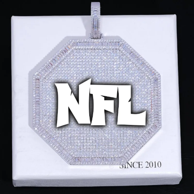 CUSTOM LETTER NECKLACE 3D BIG OCTAGON sold by The GUU Shop