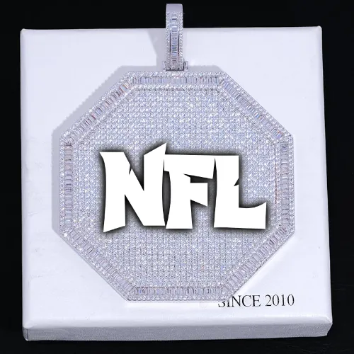 CUSTOM LETTER NECKLACE 3D BIG OCTAGON sold by The GUU Shop