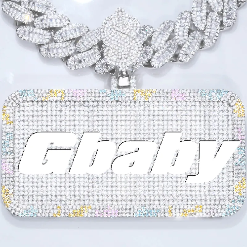 CUSTOM LETTER NECKLACE 3D COLORFUL SQUARE sold by The GUU Shop