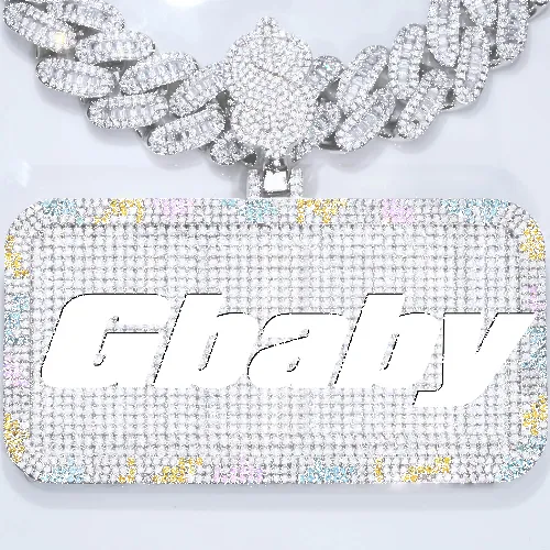 CUSTOM LETTER NECKLACE 3D COLORFUL SQUARE sold by The GUU Shop