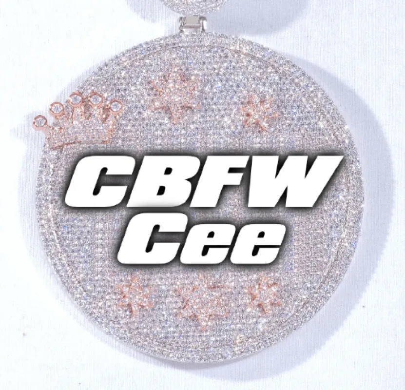 CUSTOM LETTER NECKLACE 3D BIG CROWN DISC made by The GUU Shop