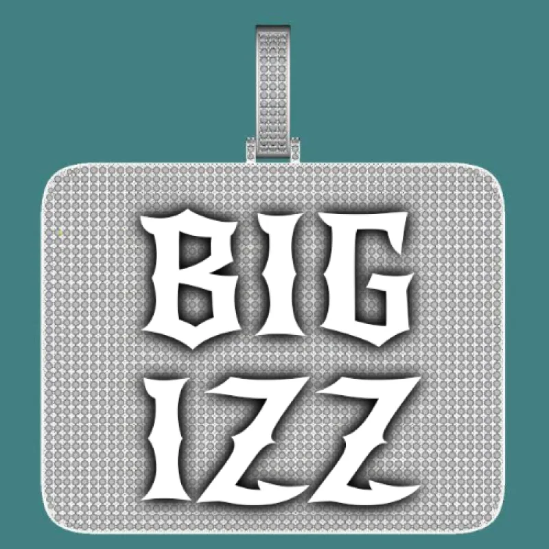 CUSTOM LETTER NECKLACE 3D BIG SQUARE sold by The GUU Shop