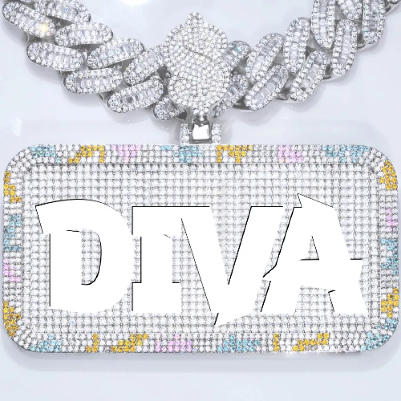 CUSTOM LETTER NECKLACE 3D COLORFUL SQUARE sold by The GUU Shop