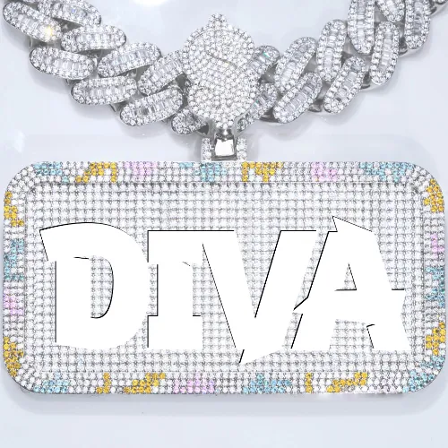 CUSTOM LETTER NECKLACE 3D COLORFUL SQUARE sold by The GUU Shop