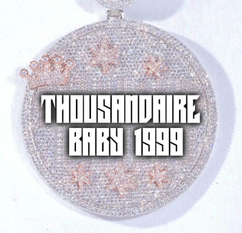 CUSTOM LETTER NECKLACE 3D BIG CROWN DISC sold by The GUU Shop