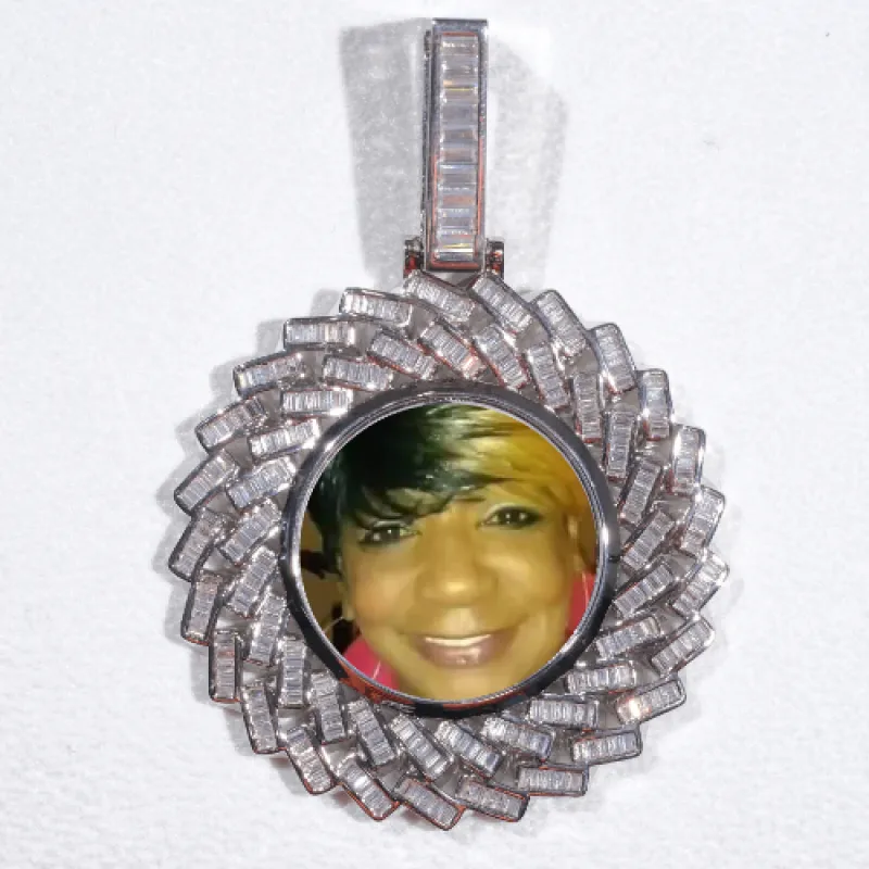 Large 3D Baguette Custom Picture Pendant sold by The GUU Shop