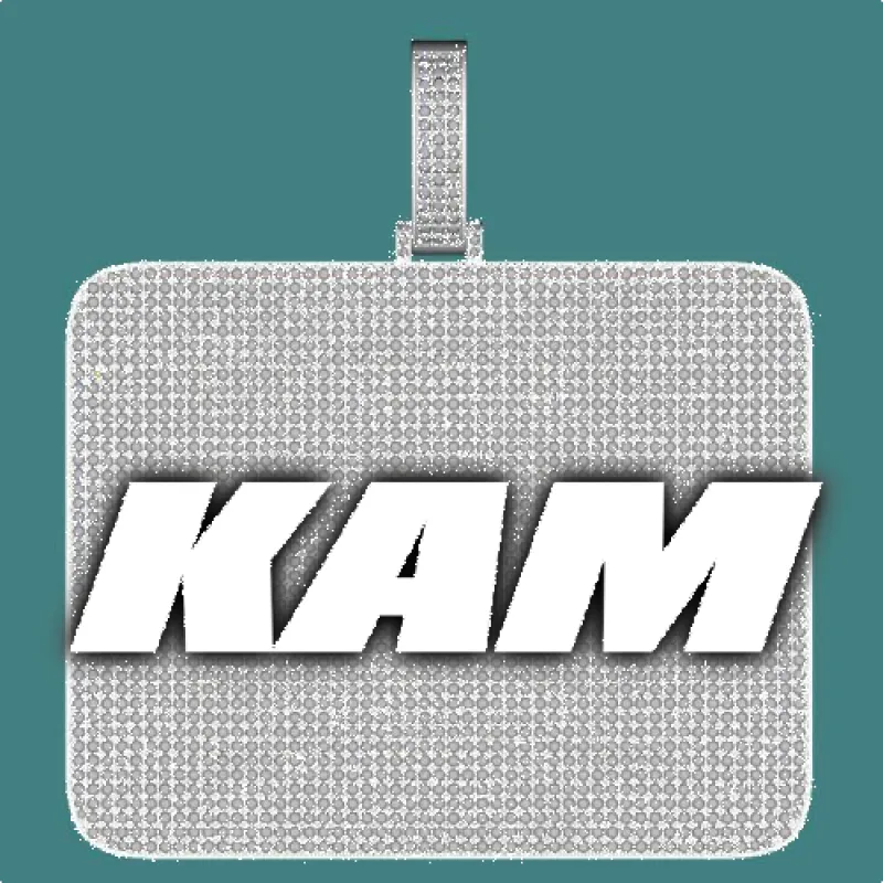 CUSTOM LETTER NECKLACE 3D BIG SQUARE sold by The GUU Shop