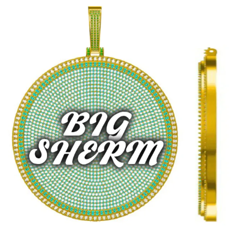 CUSTOM LETTER NECKLACE 3D BIG DISC sold by The GUU Shop