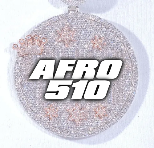 CUSTOM LETTER NECKLACE 3D BIG CROWN DISC sold by The GUU Shop