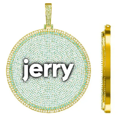 CUSTOM LETTER NECKLACE 3D BIG DISC sold by The GUU Shop