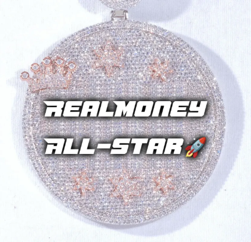 CUSTOM LETTER NECKLACE 3D BIG CROWN DISC sold by The GUU Shop