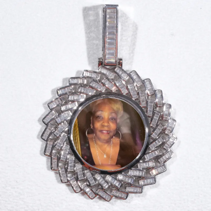 Large 3D Baguette Custom Picture Pendant sold by The GUU Shop