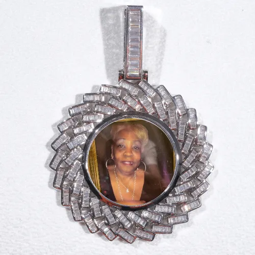 Large 3D Baguette Custom Picture Pendant sold by The GUU Shop