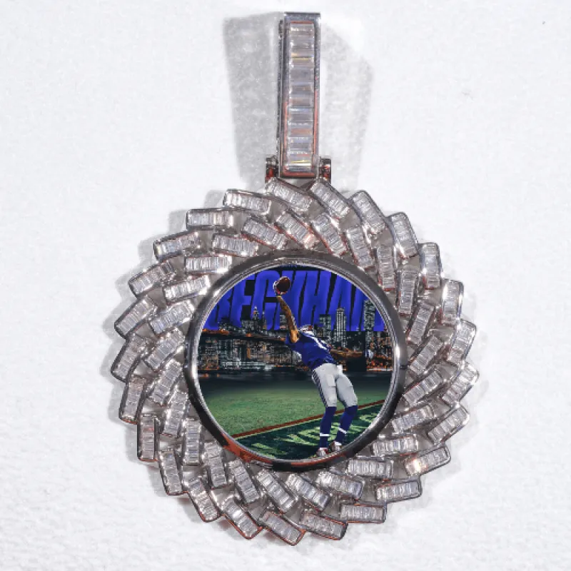 Large 3D Baguette Custom Picture Pendant sold by The GUU Shop