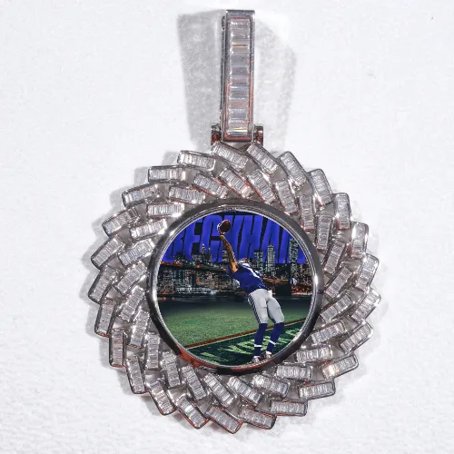 Large 3D Baguette Custom Picture Pendant sold by The GUU Shop