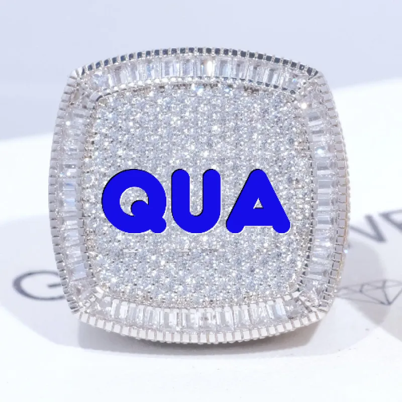 CUSTOM LETTER 3D ICED RING sold by The GUU Shop