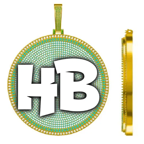 CUSTOM LETTER NECKLACE 3D BIG DISC sold by The GUU Shop