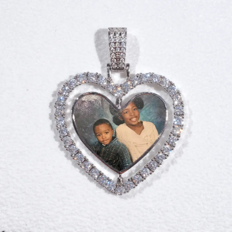 3D Spinning 2-Faced Heart Custom Picture Pendant sold by The GUU Shop