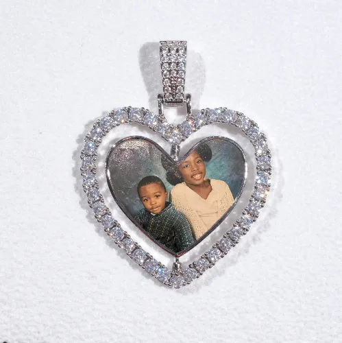 3D Spinning 2-Faced Heart Custom Picture Pendant sold by The GUU Shop