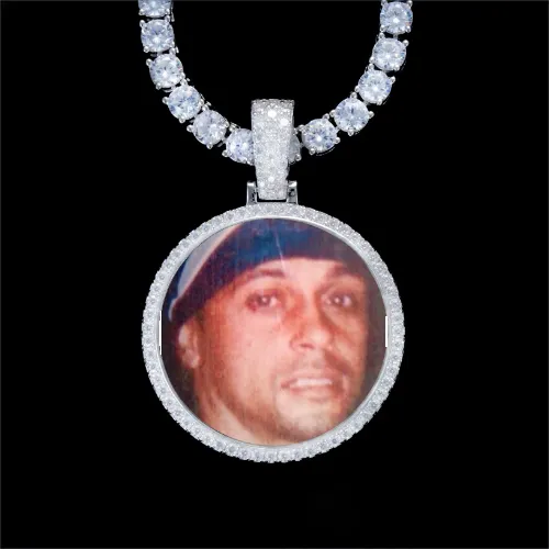 925S & VVS Moissanite 3D Circle Custom Picture Pendant sold by The GUU Shop