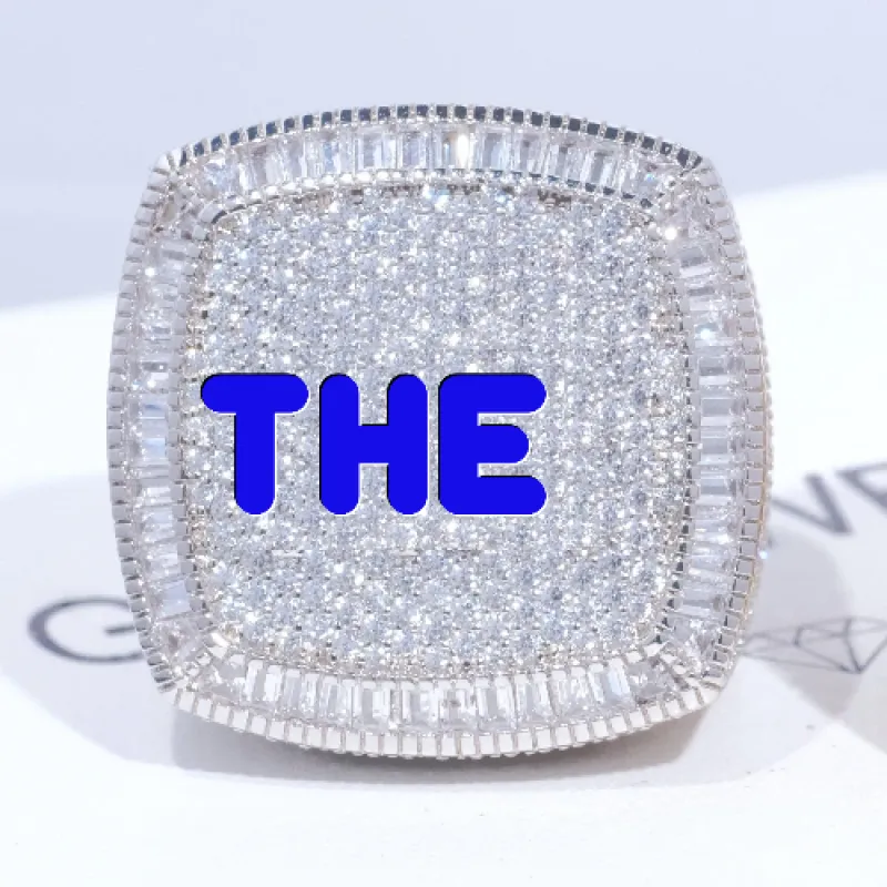 CUSTOM LETTER 3D ICED RING sold by The GUU Shop