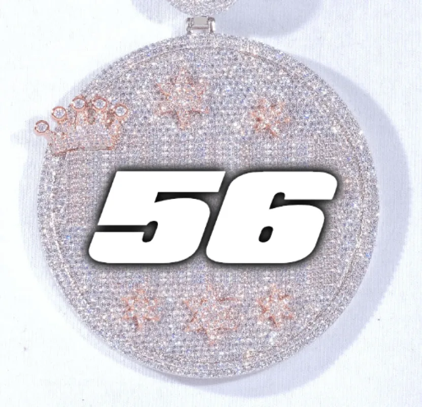 CUSTOM LETTER NECKLACE 3D BIG CROWN DISC sold by The GUU Shop