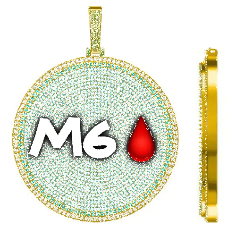 CUSTOM LETTER NECKLACE 3D BIG DISC sold by The GUU Shop