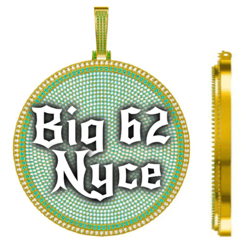 CUSTOM LETTER NECKLACE 3D BIG DISC sold by The GUU Shop