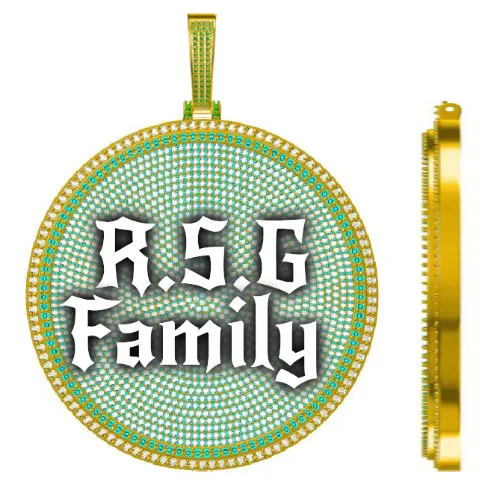 CUSTOM LETTER NECKLACE 3D BIG DISC sold by The GUU Shop