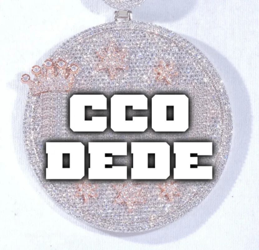 CUSTOM LETTER NECKLACE 3D BIG CROWN DISC sold by The GUU Shop