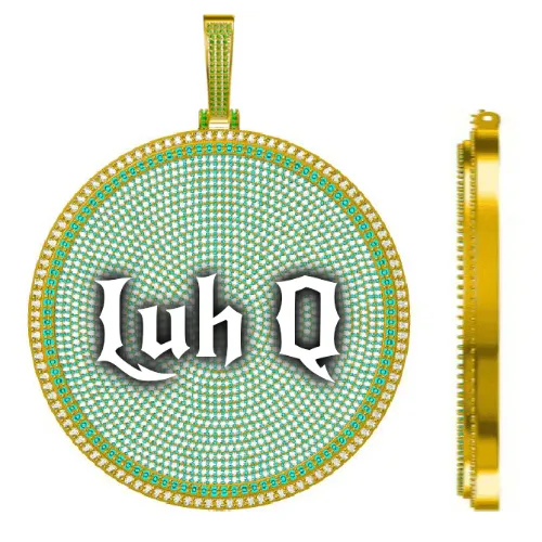 CUSTOM LETTER NECKLACE 3D BIG DISC sold by The GUU Shop