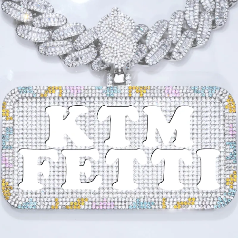 CUSTOM LETTER NECKLACE 3D COLORFUL SQUARE sold by The GUU Shop