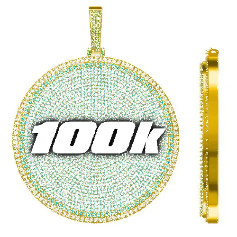 CUSTOM LETTER NECKLACE 3D BIG DISC sold by The GUU Shop