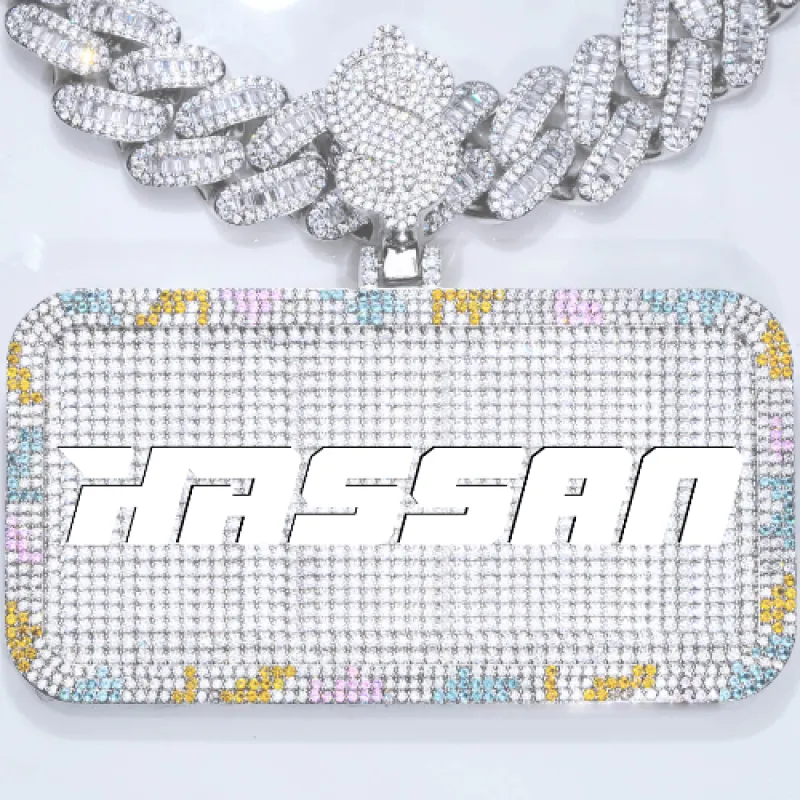 CUSTOM LETTER NECKLACE 3D COLORFUL SQUARE sold by The GUU Shop