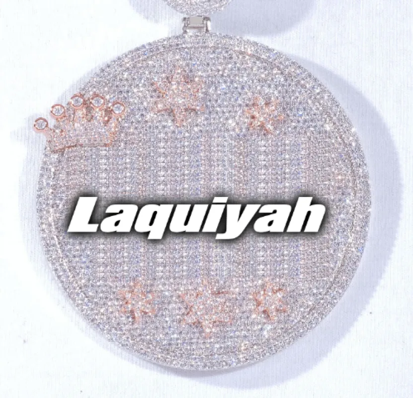 CUSTOM LETTER NECKLACE 3D BIG CROWN DISC sold by The GUU Shop