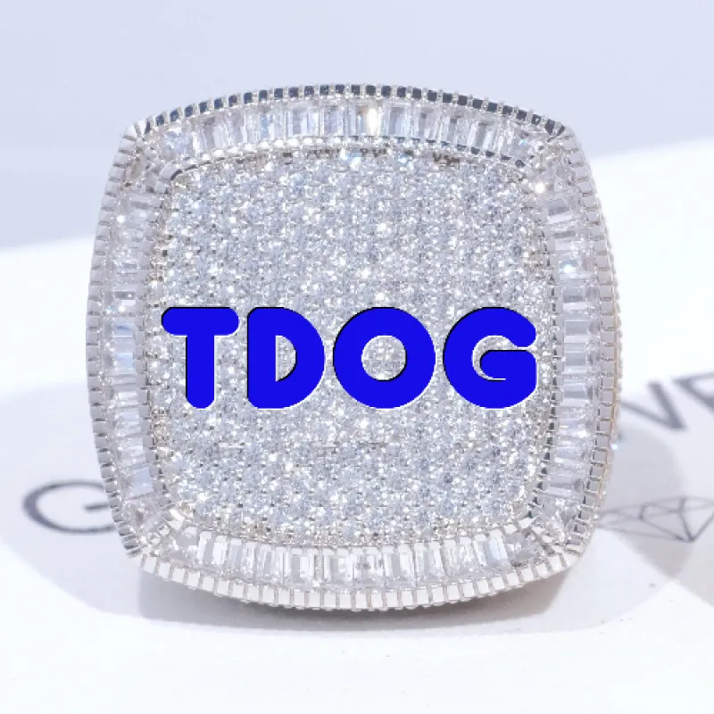 CUSTOM LETTER 3D ICED RING sold by The GUU Shop