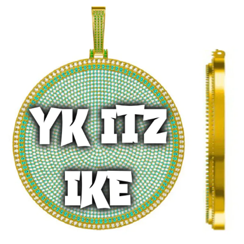 CUSTOM LETTER NECKLACE 3D BIG DISC sold by The GUU Shop