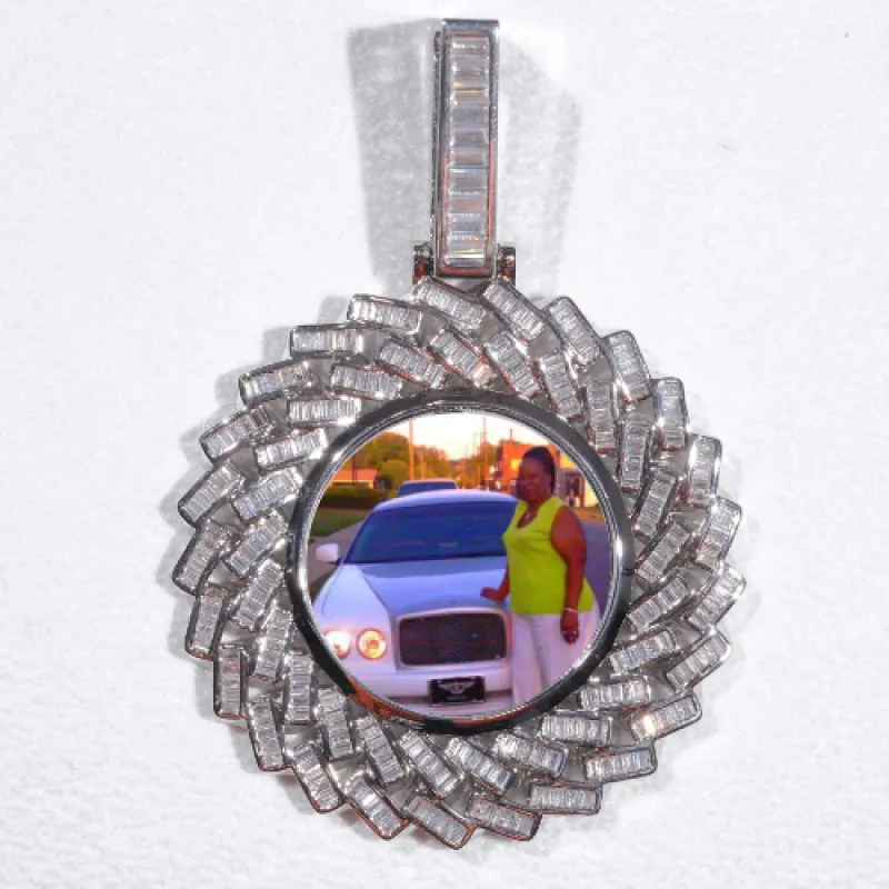 Large 3D Baguette Custom Picture Pendant sold by The GUU Shop